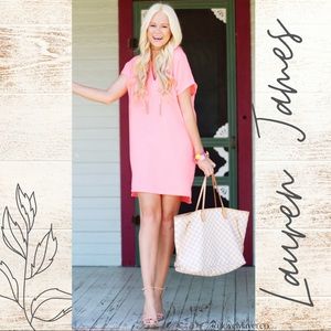 Lauren James Lainey Dress Geranium Pink NWT